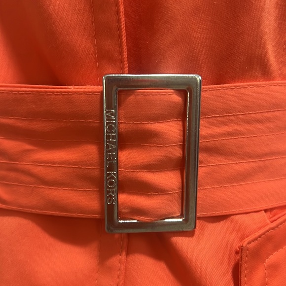 Michael Kors Papaya Orange Melon Trench Coat - Picture 8 of 14